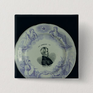 Plate with a portrait of Alexandre Brongniart 15 Cm Square Badge
