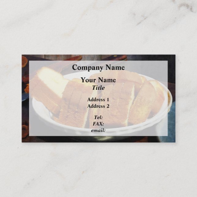 Plate With Sliced Bread and Knives Business Card (Front)