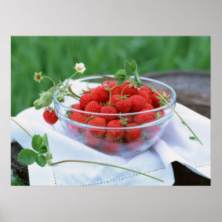 Plate with strawberry poster