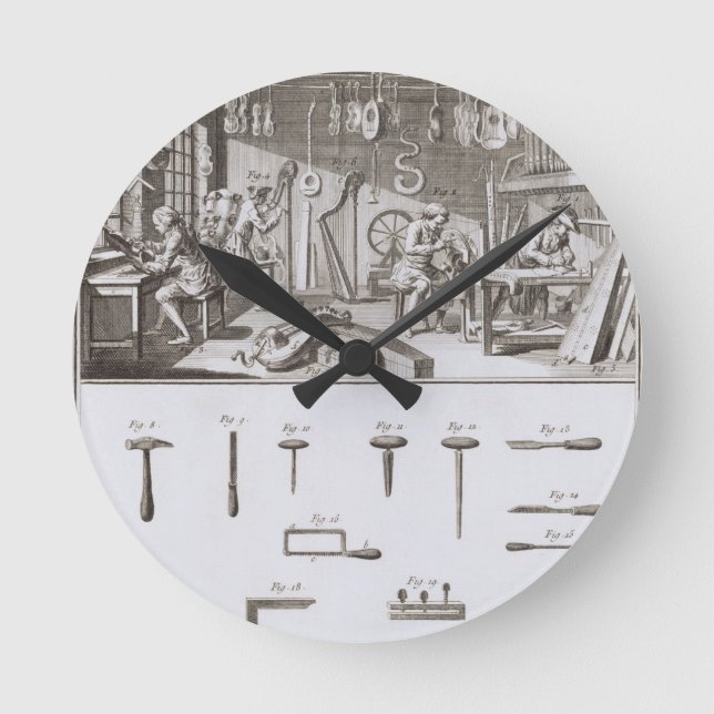 Plate XVIII: The instrument maker's workshop and t Round Clock (Front)