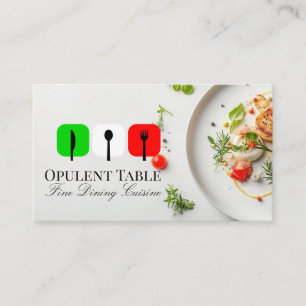 Plated Food Spices and Sauce Dining Business Card