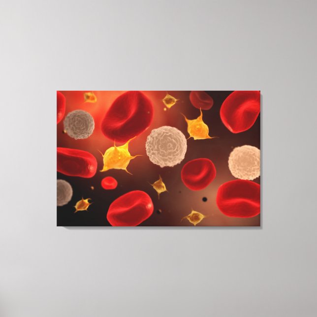Platelets With Red Blood Cells 2 Canvas Print (Front)