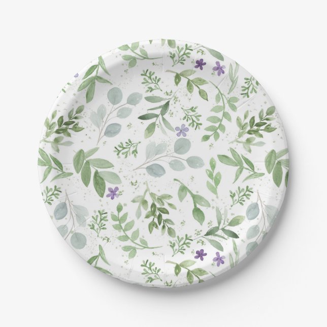 Plates - greenery and lavender (Front)