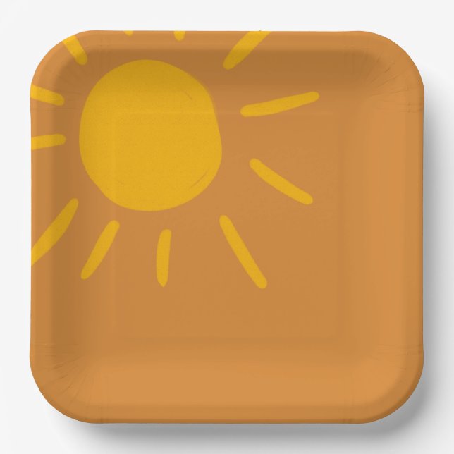 Plates,  Here Comes the Son Baby Shower  Paper Plate (Front)