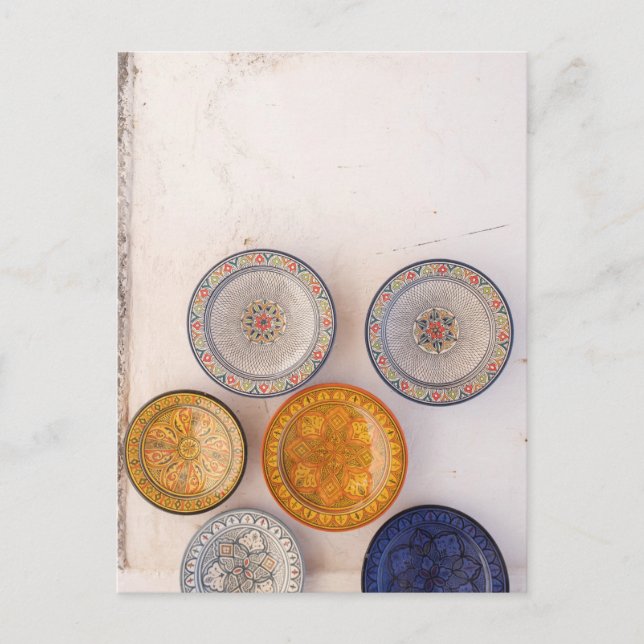"PLATES, MOROCCO" TRAVEL PHOTOGRAPHY POSTCARD (Front)