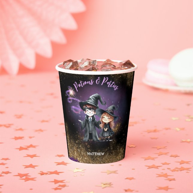 PLATES Wizards and Witches Custom Birthday Party Paper Cups (Insitu)