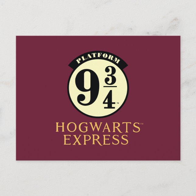 Platform 9 3/4 HOGWARTS™ EXPRESS Icon Invitation Postcard (Front)