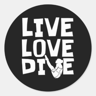 Platform Diver Love Springboard Diving Classic Round Sticker
