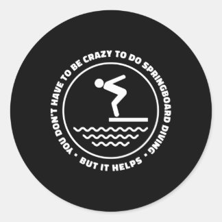 Platform Diver Springboard Diving Classic Round Sticker