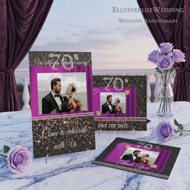 Platinum 70th Anniversary Party Invitation | Photo (Creator Uploaded)