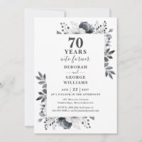 Platinum 70th Wedding Anniversary Floral Monogram