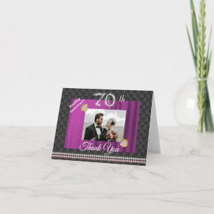 Platinum 70th Wedding Anniversary & Gems Thank You Card