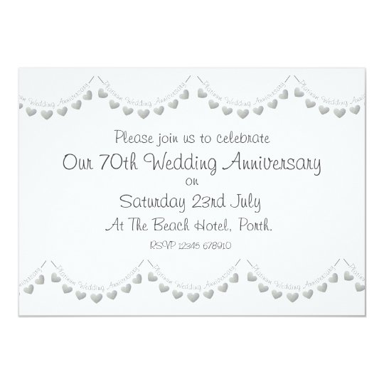 Platinum 70th Wedding Anniversary Invitation Uk