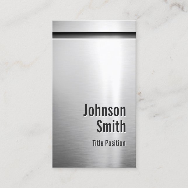 Platinum Aluminium Stainless Steel Look Business Card (Front)