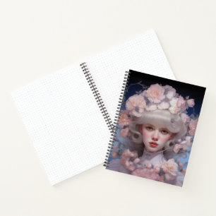Platinum Beauty - A Woman's Portrait and Flowers Notebook