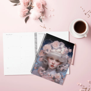 Platinum Beauty - A Woman's Portrait and Flowers Planner