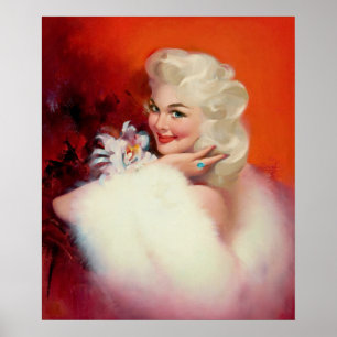 Platinum Blonde Posing Pin-up Poster