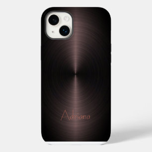 Platinum bronze and black Stainless Steel Metallic iPhone 14 Plus Case