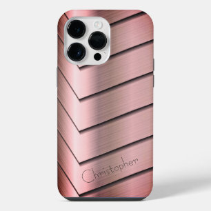 Platinum Bronze Stainless Steel Print iPhone 14 Pro Max Case
