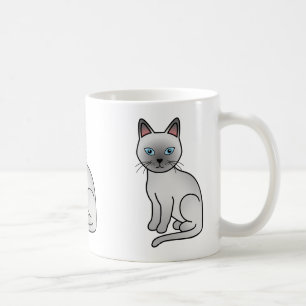 Platinum Colour Tonkinese Cat Cartoon Illustration Coffee Mug