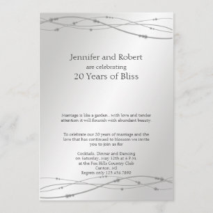 Platinum Dots 20th Wedding Anniversary Invitation