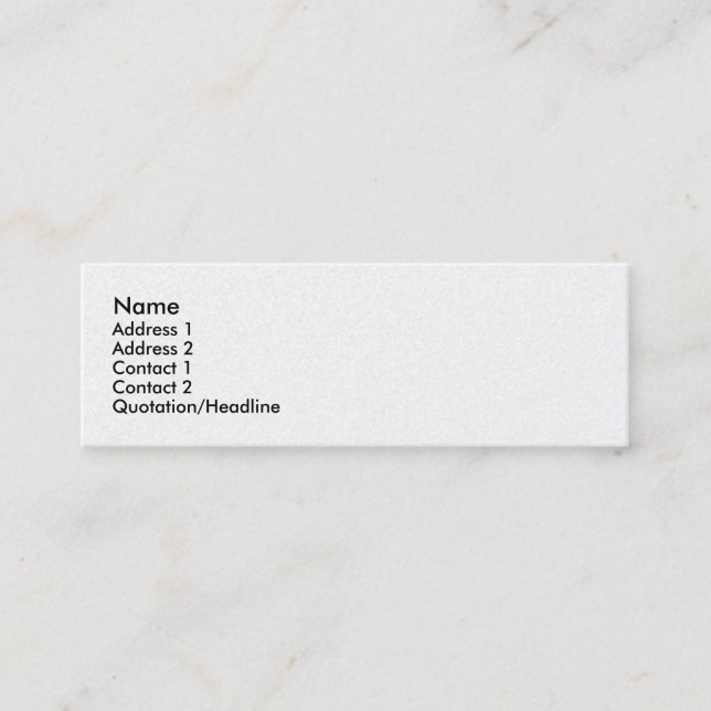 Platinum Executive Skinny Profile Business Card (Front)