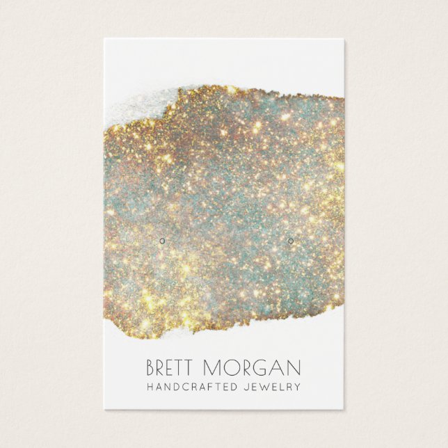 Platinum Glitter Earring Jewellery Display Cards (Front)