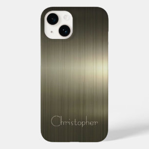 Platinum gold Stainless Steel Print Case-Mate iPhone 14 Case