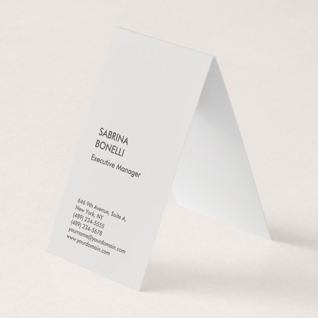 Platinum grey minimalist modern business card (Front)