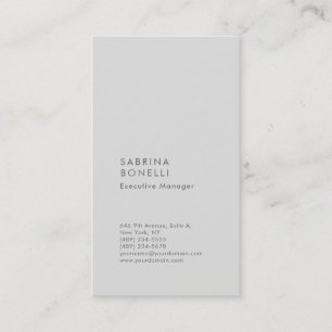 Platinum grey minimalist modern business card