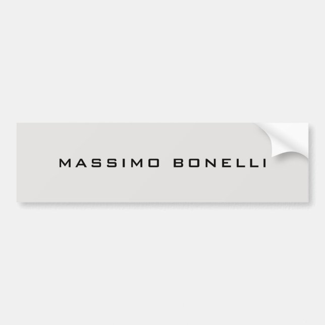 Platinum Grey Minimalist Plain Legible Modern Bumper Sticker (Front)