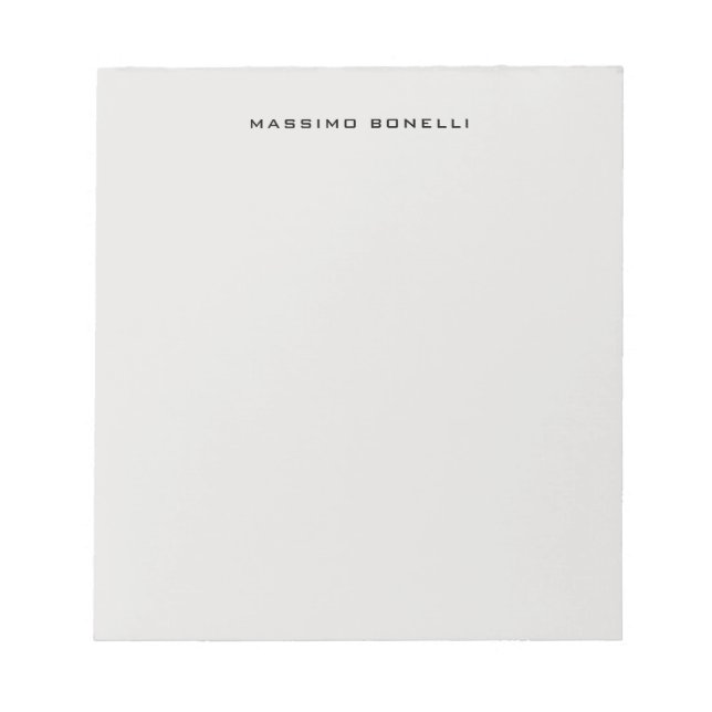 Platinum Grey Minimalist Plain Legible Modern Notepad (Front)