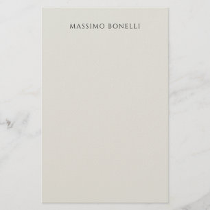 Platinum Grey Minimalist Plain Legible Modern Stationery