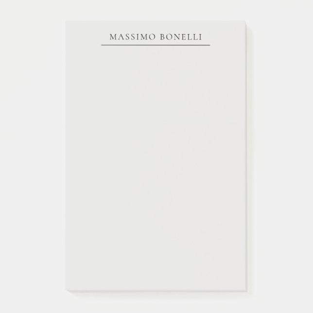 Platinum Grey Minimalist Plain Modern Own Name Post-it Notes (Front)