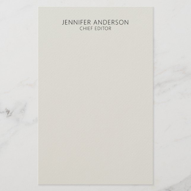 Platinum Grey Professional Modern Plain Minimalist Stationery (Front)