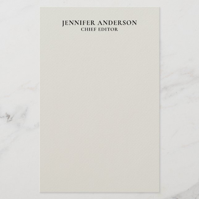 Platinum Grey Professional Modern Plain Minimalist Stationery (Front)