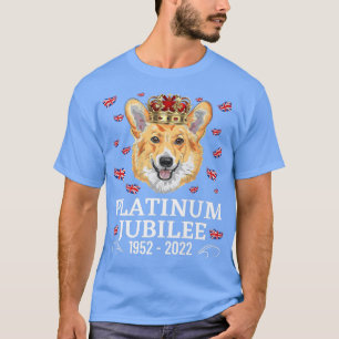 Platinum Jubilee 19522022 Corgi With Uk Flag1113 T-Shirt