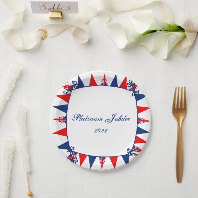 Platinum Jubilee 2022 Celebration Paper Plate (Wedding)