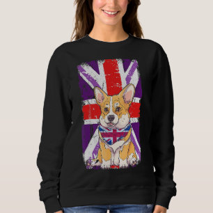 Platinum Jubilee 2022 Corgi Puppy & Union Jack For Sweatshirt