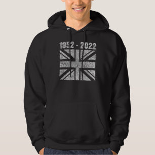 Platinum Jubilee British Queen Union Jack Flag Pu Hoodie