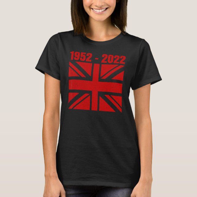 Platinum Jubilee British Queen Union Jack Flag  Re T-Shirt (Front)