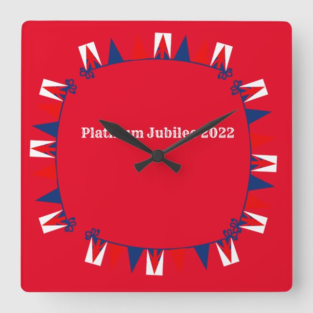 Platinum Jubilee Celebration  Square Wall Clock (Front)