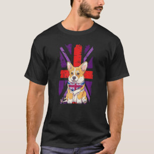 Platinum Jubilee Corgi Puppy 2022 & Union Jack For T-Shirt