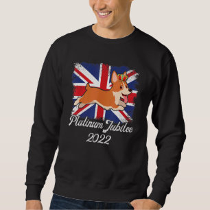Platinum Jubilee Cute Corgi Since 1952 British Mon Sweatshirt