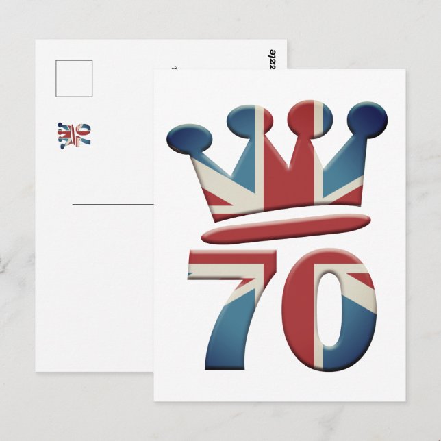 Platinum Jubilee Queen Elizabeth 70 years Postcard (Front/Back)