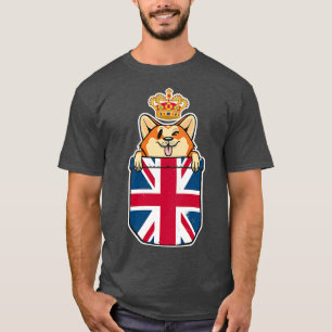 Platinum Jubilee Uk Flag Pocket Corgi Queen1114 T-Shirt