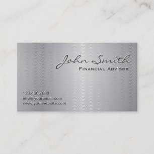 Platinum Metal Financial Advisor Business Card