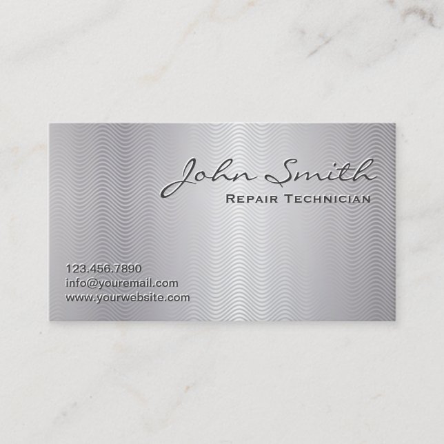 Platinum Metal Repair Technician Business Card (Front)