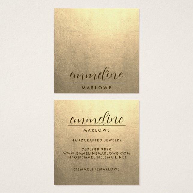 Platinum Minimalist Earring Jewellery Display Card (Front & Back)