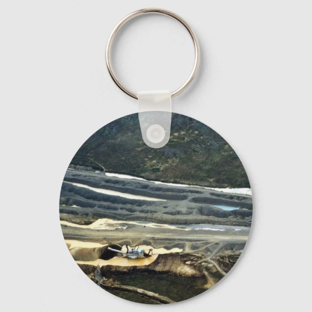 Platinum Mining Aerial View Key Ring (Front)